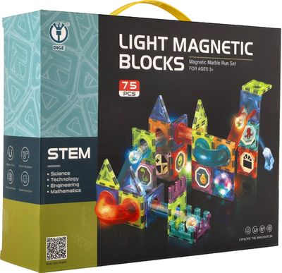 Bloques magnéticos luminosos 75 piezas