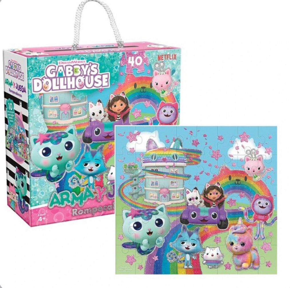 Puzzle 40P Gabbys Dollhouse Arma Y Juega Glitter
