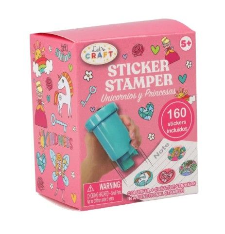 Sello de stickers unicornios y princesas