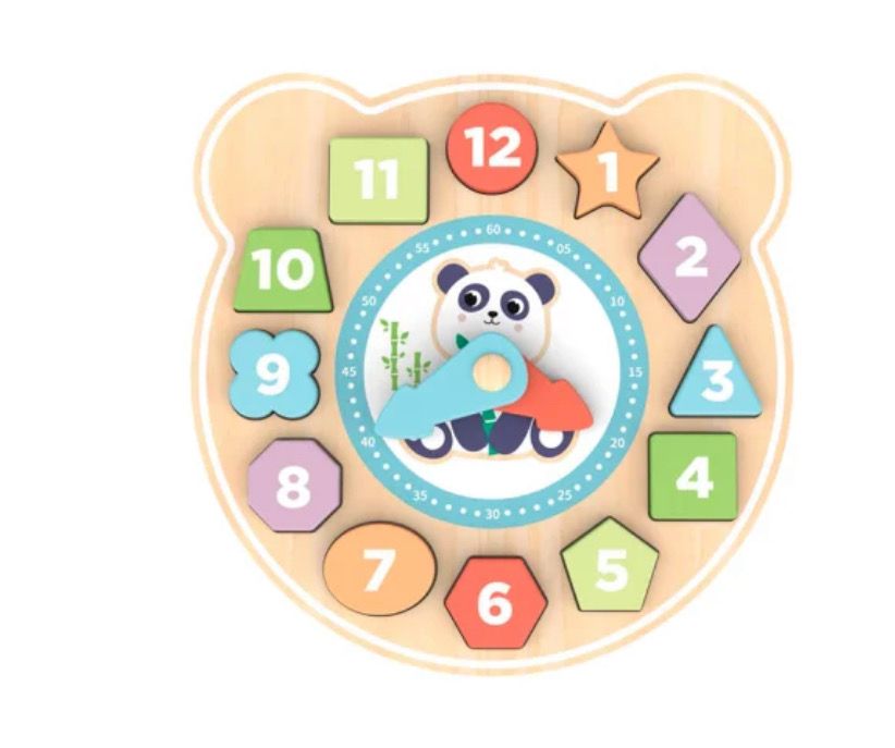 Juego de encastre en madera con forma de reloj Hi Pando