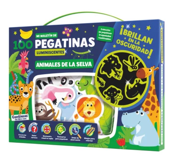 Maletin de stickers luminiscentes Imagiland animales en la selva