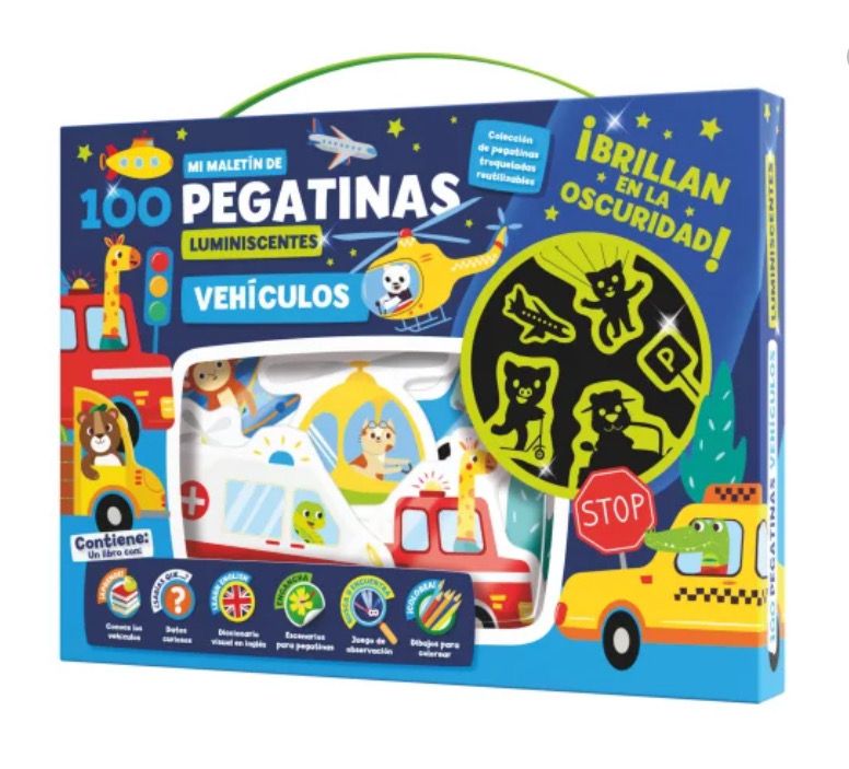 Maletin de stickers luminiscentes Imagiland Vehículos