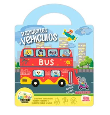 Libro con stickers de transportes y vehículos Imagiland