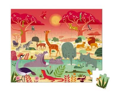 Puzzle maletín Reserva Animal Janod 54pcs