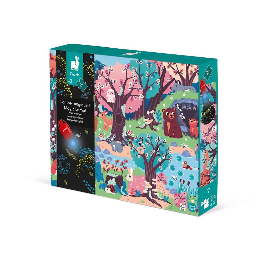 Puzzle Mágico El Bosque con lámpara Janod