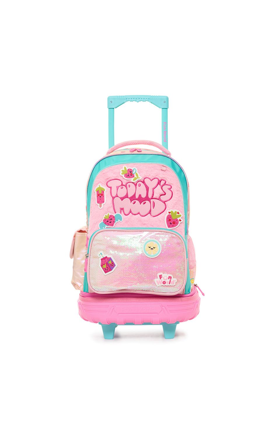 Mochila 18″ Fun World con carro desmontable Fresh - Rosa