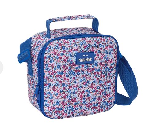 Lunchera térmica Safta flores color azul 20 cm