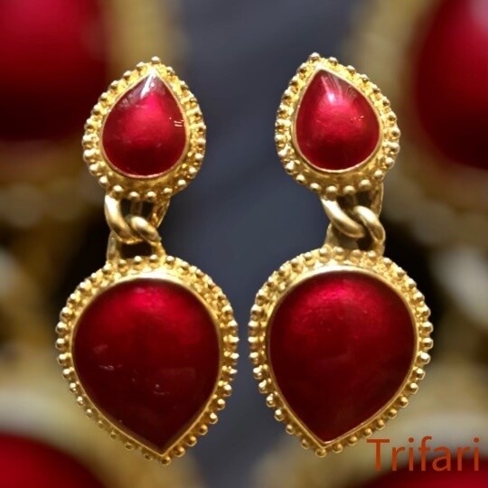 Red TRIFARI earrings