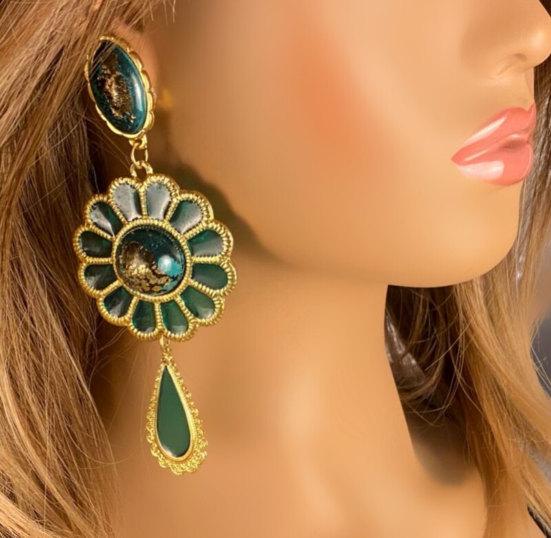 Boucles d'oreilles Vintage Couture Années 80