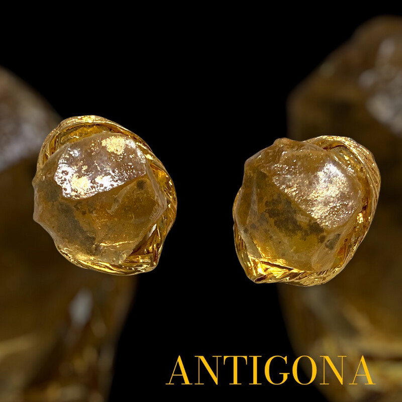 Boucles d'oreilles Antigona Vintage Résine et Paillettes