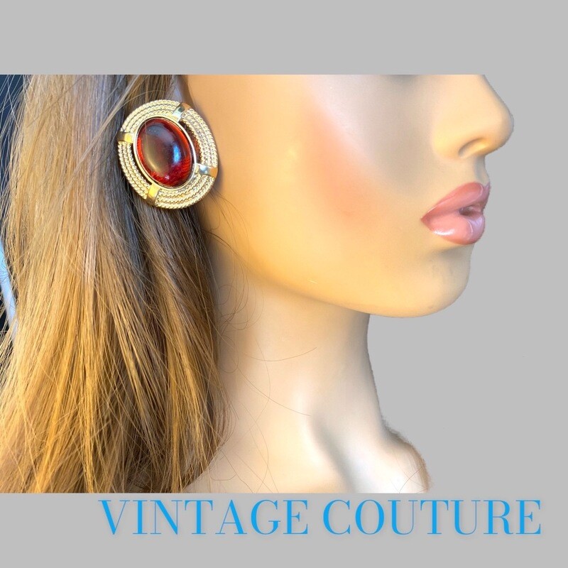 Red XL vintage earrings