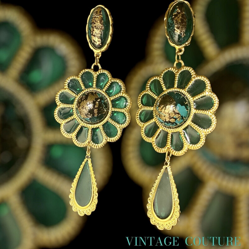 Boucles d&#39;oreilles Vintage Couture Années 80