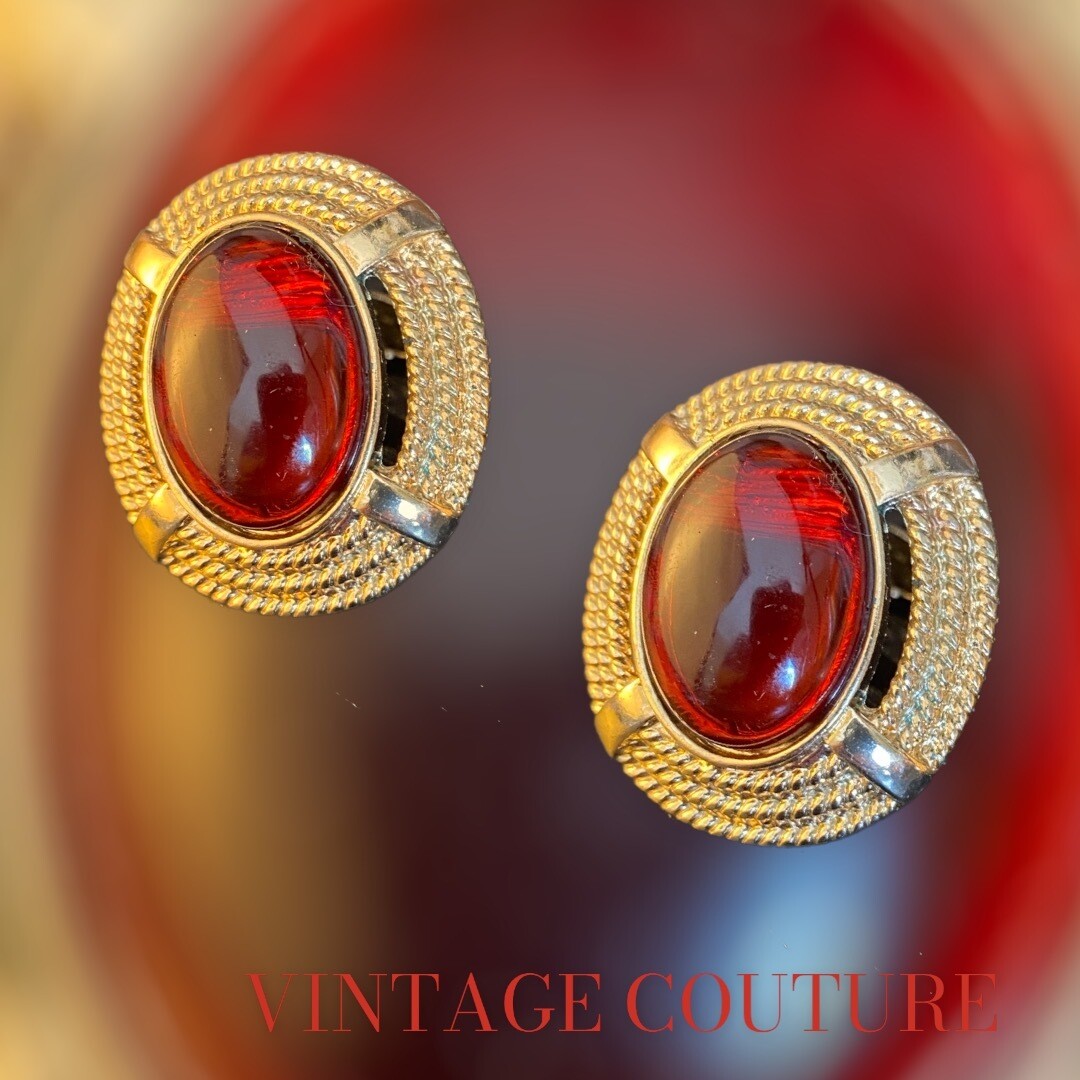 Red XL vintage earrings