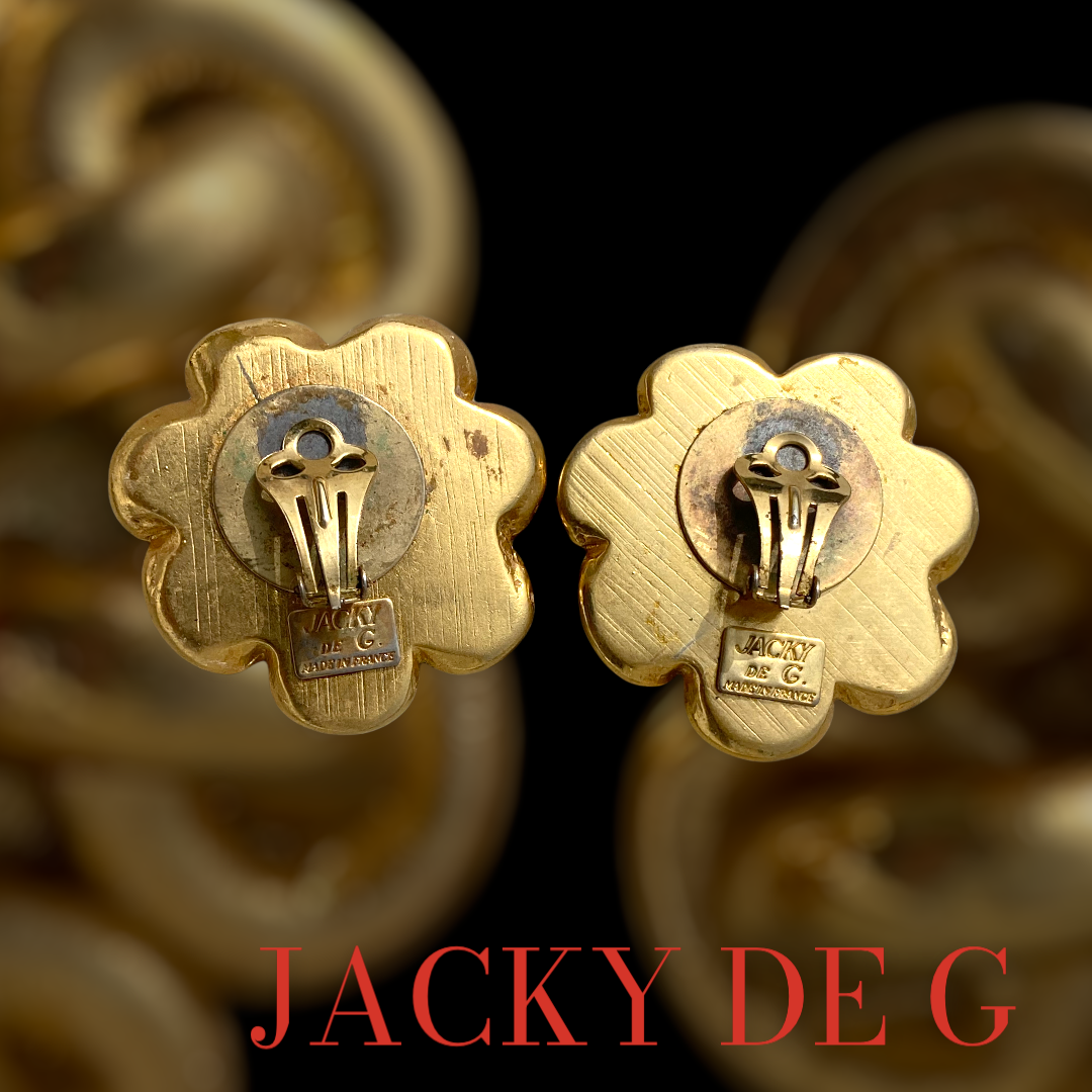Boucles d'oreilles Vintage Jacky De G en Cristal