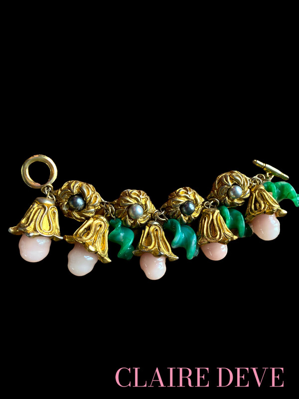 Bracelet Vintage pâte de Verre Claire DEVE