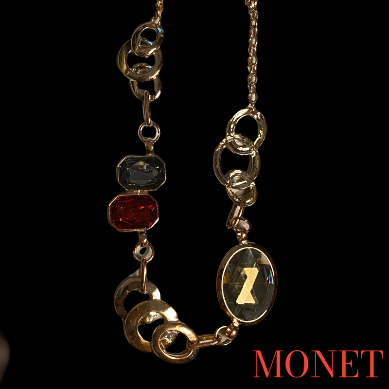 Collier Strass Vintage Monet Strass