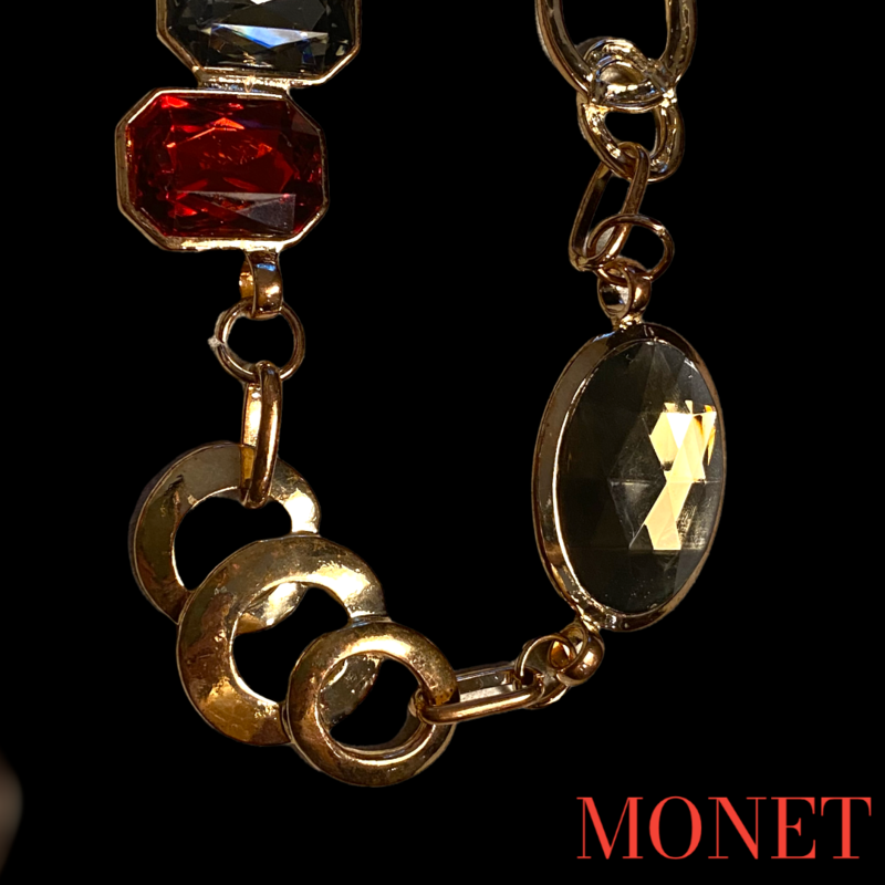 Collier Strass Vintage Monet Strass