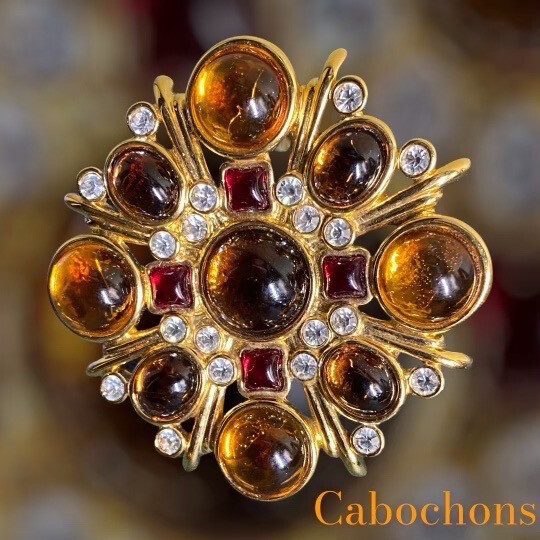 Vintage CABOCHON brooch and earrings set