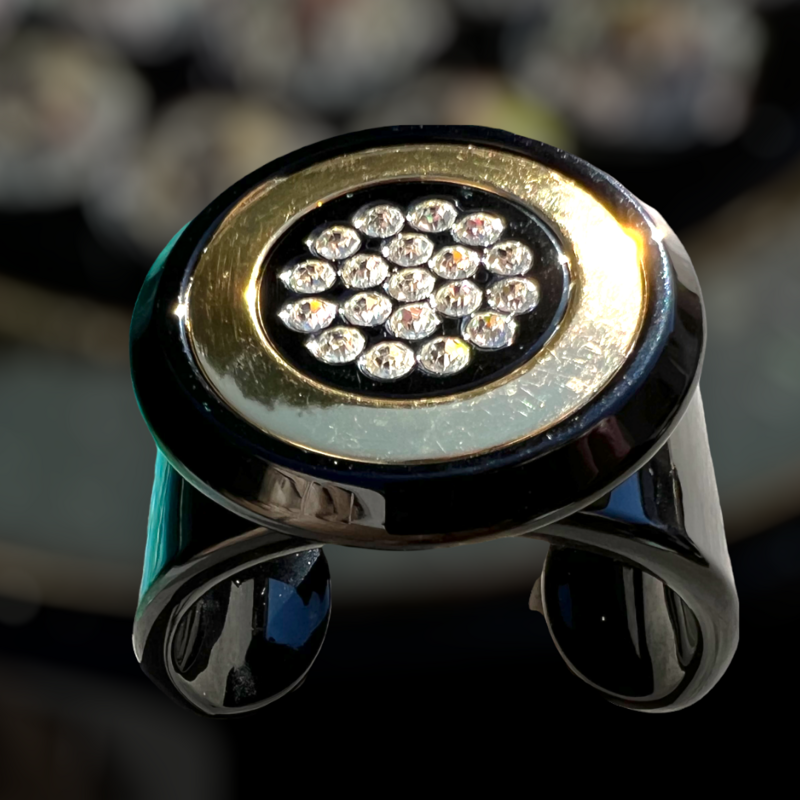 sublime bracelet manchette homme vintage LAROCHE cristaux