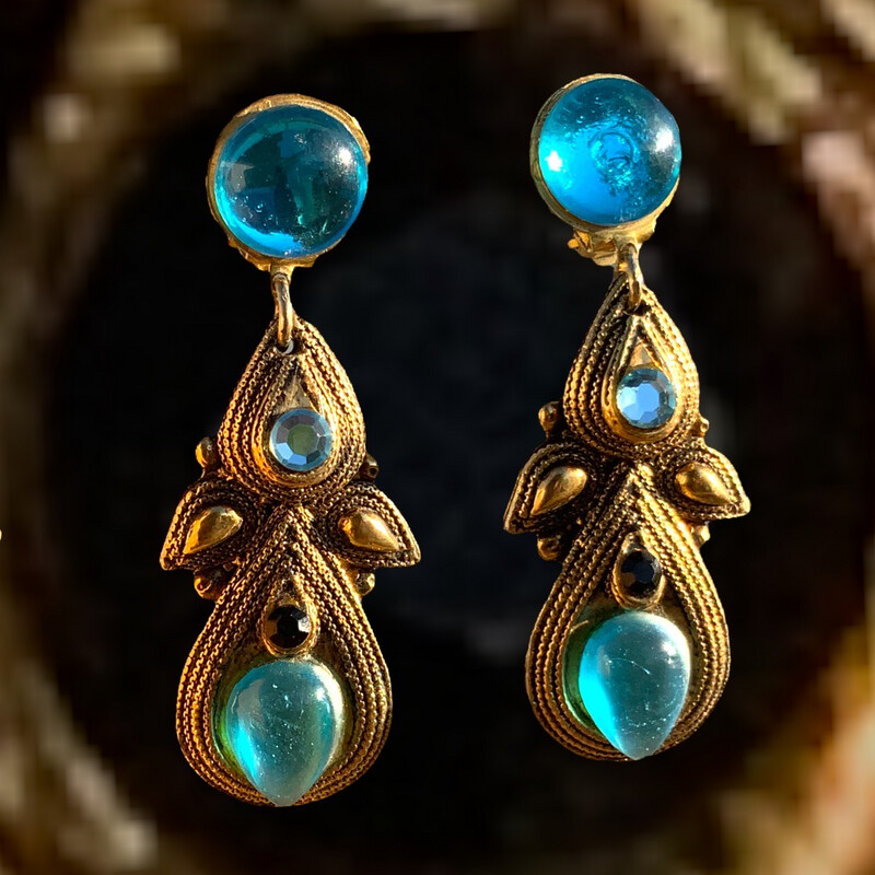 Boucles d&#39;oreilles Vintage Claire Deve en Résine
