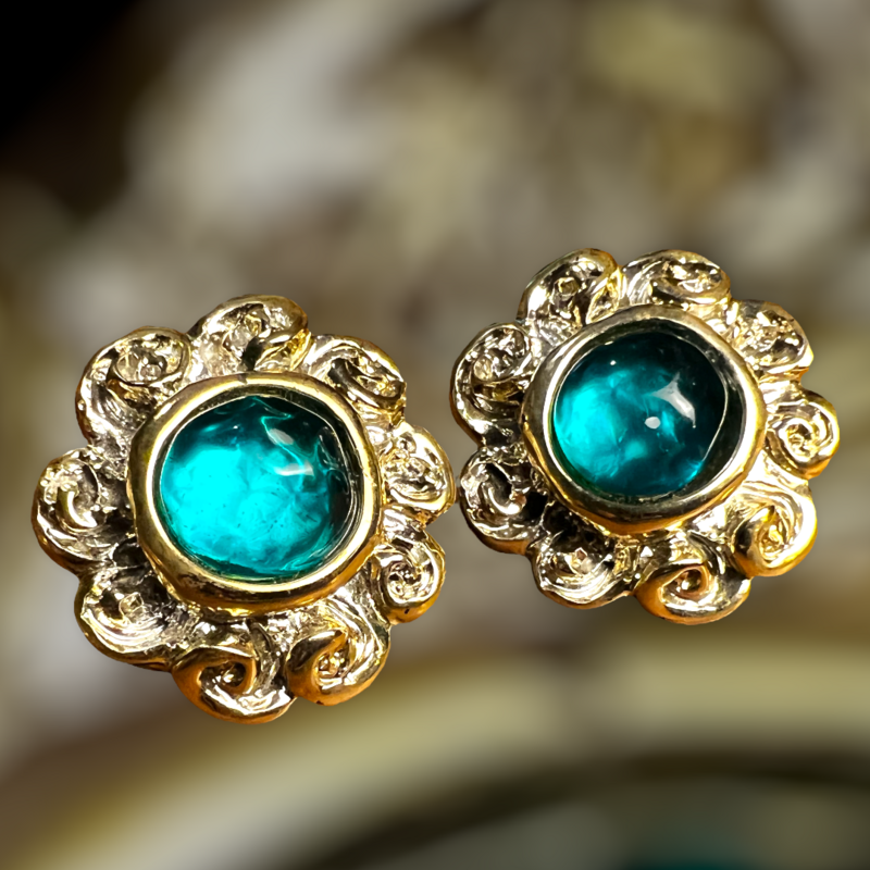 Boucles d'oreilles vintage Résine Couture