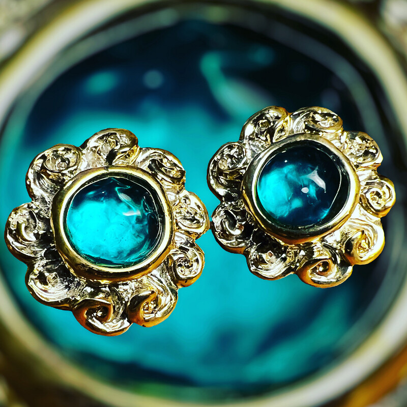 Boucles d&#39;oreilles vintage Résine Couture