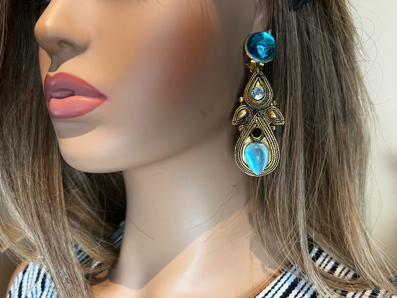 Boucles d'oreilles Vintage Claire Deve en Résine