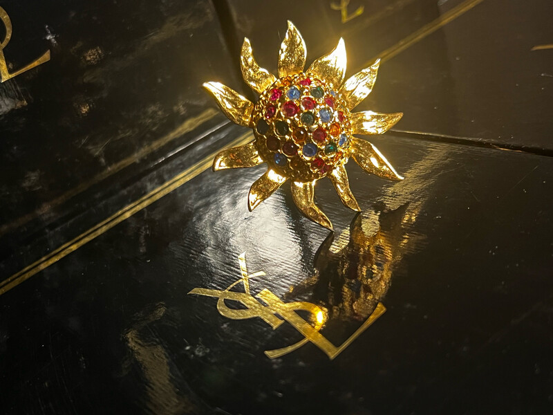 Vintage Yves Saint Laurent sunflower brooch