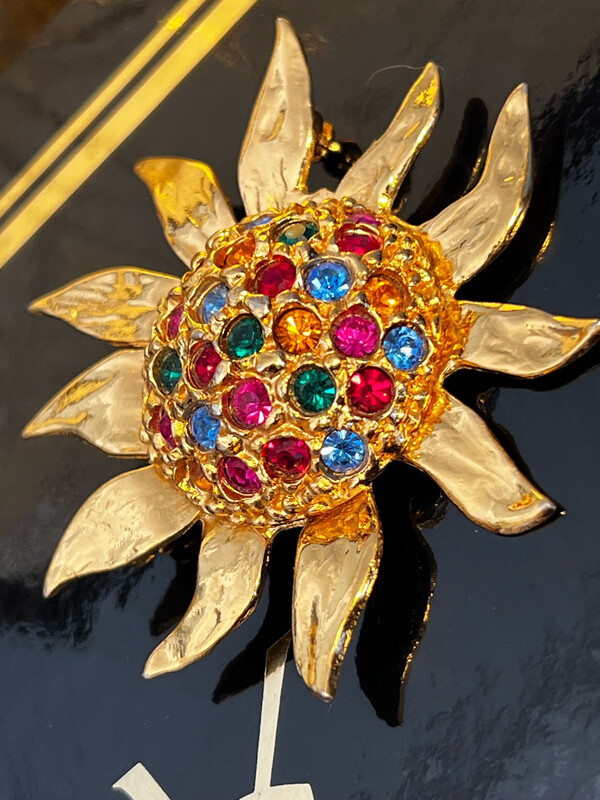 Vintage Yves Saint Laurent sunflower brooch