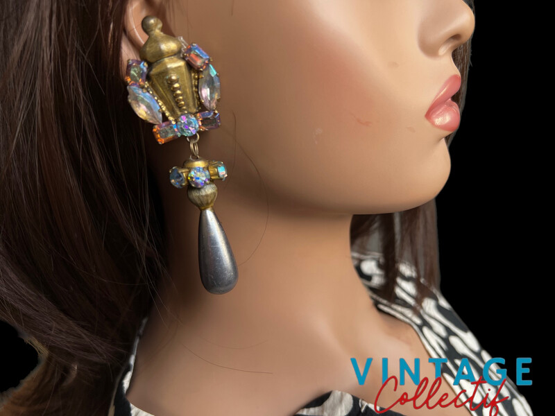 Boucles d&#39;oreilles KALINGER Vintage en Résine Non Signées