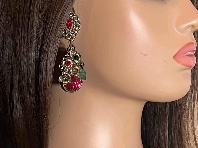 Boucles d'oreilles Couture Vintage en Résine