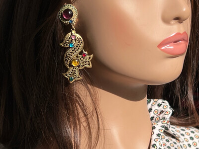 Boucles D'oreilles Vintage Couture - Occasion En Très Bon état