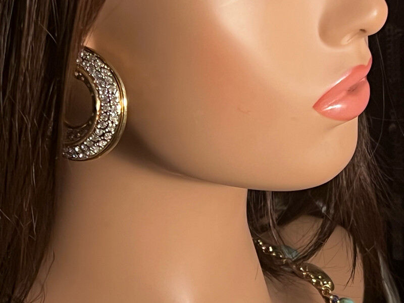 Créoles Vintage Yves Saint Laurent Swarovski