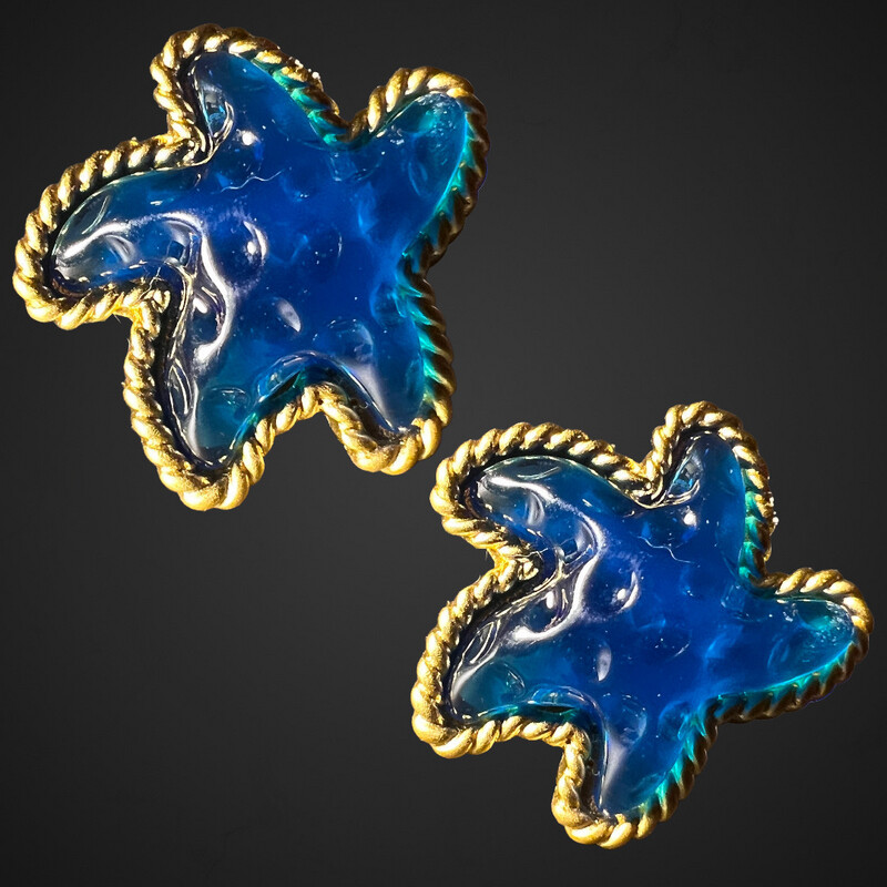 Boucles d’oreilles vintage couture étoile de mer