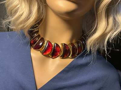 Vintage Napier necklace in Bakelite and gold-plated metal