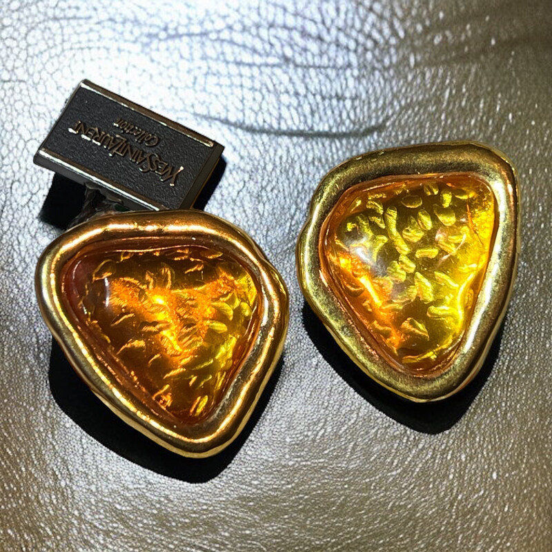 Vintage Yves Saint Laurent earrings yellow resin