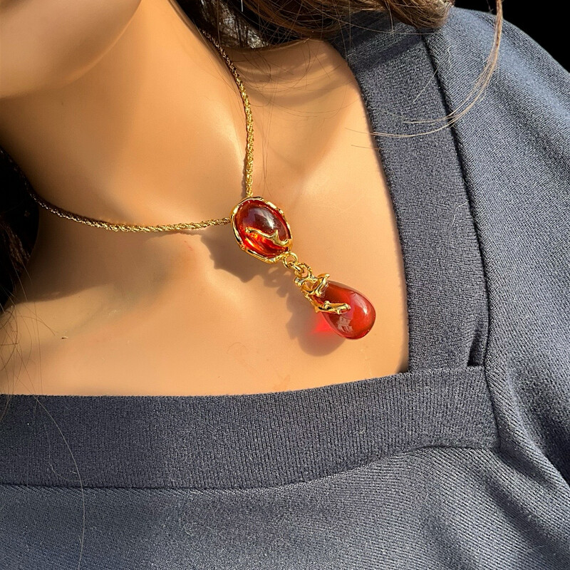 Set of earrings / necklace signed Yves Saint Laurent