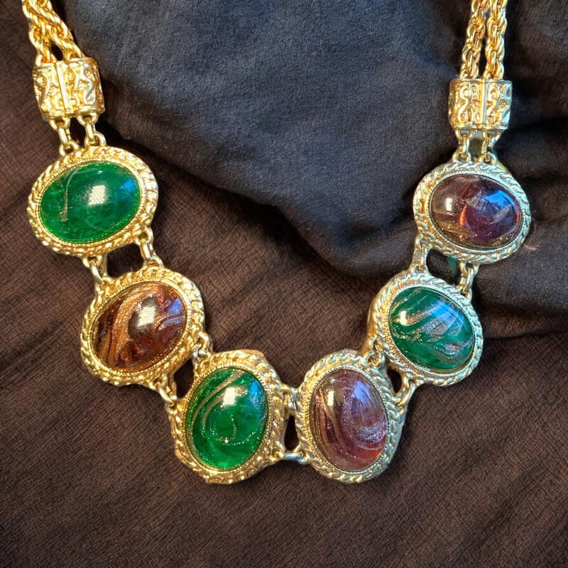 Vintage glass paste necklace by David Grau