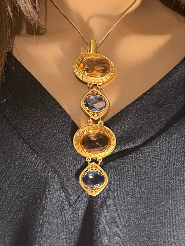 Crystal pendant necklace, signed Yves Saint Laurent