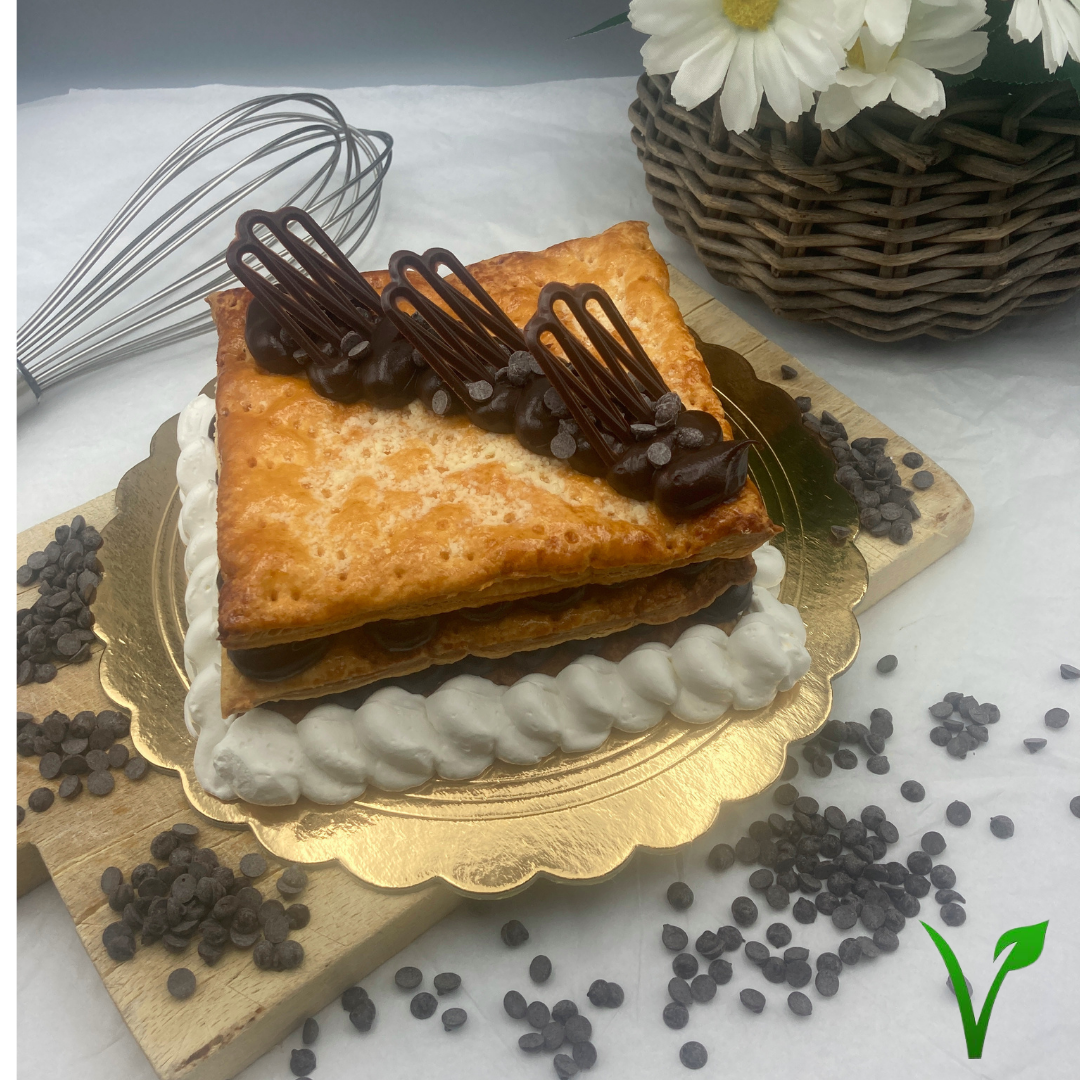 Torta millefoglie Vegana al cioccolato,Senza lattosio,Senza latte,Senza uova