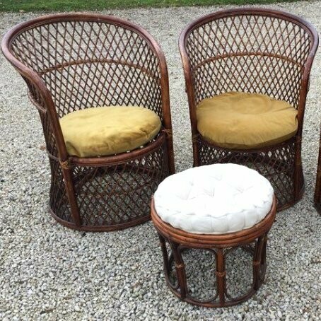 Fauteuil en rotin cabriolet