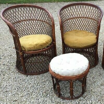 Fauteuil en rotin cabriolet