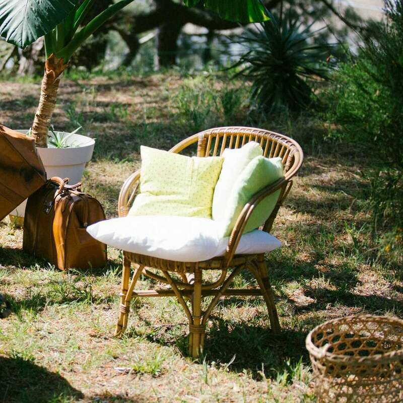 Fauteuil en rotin bas