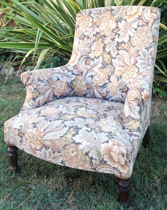 Fauteuil anglais tissu fleuri