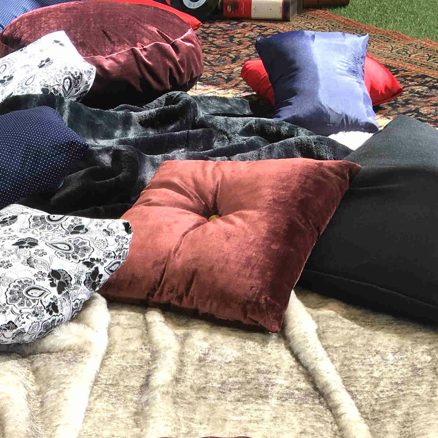 Coussin velours violine