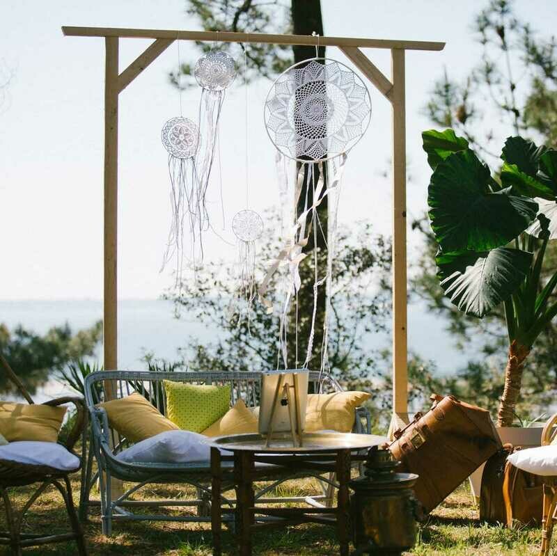 Photobooth attrape rêves rotin