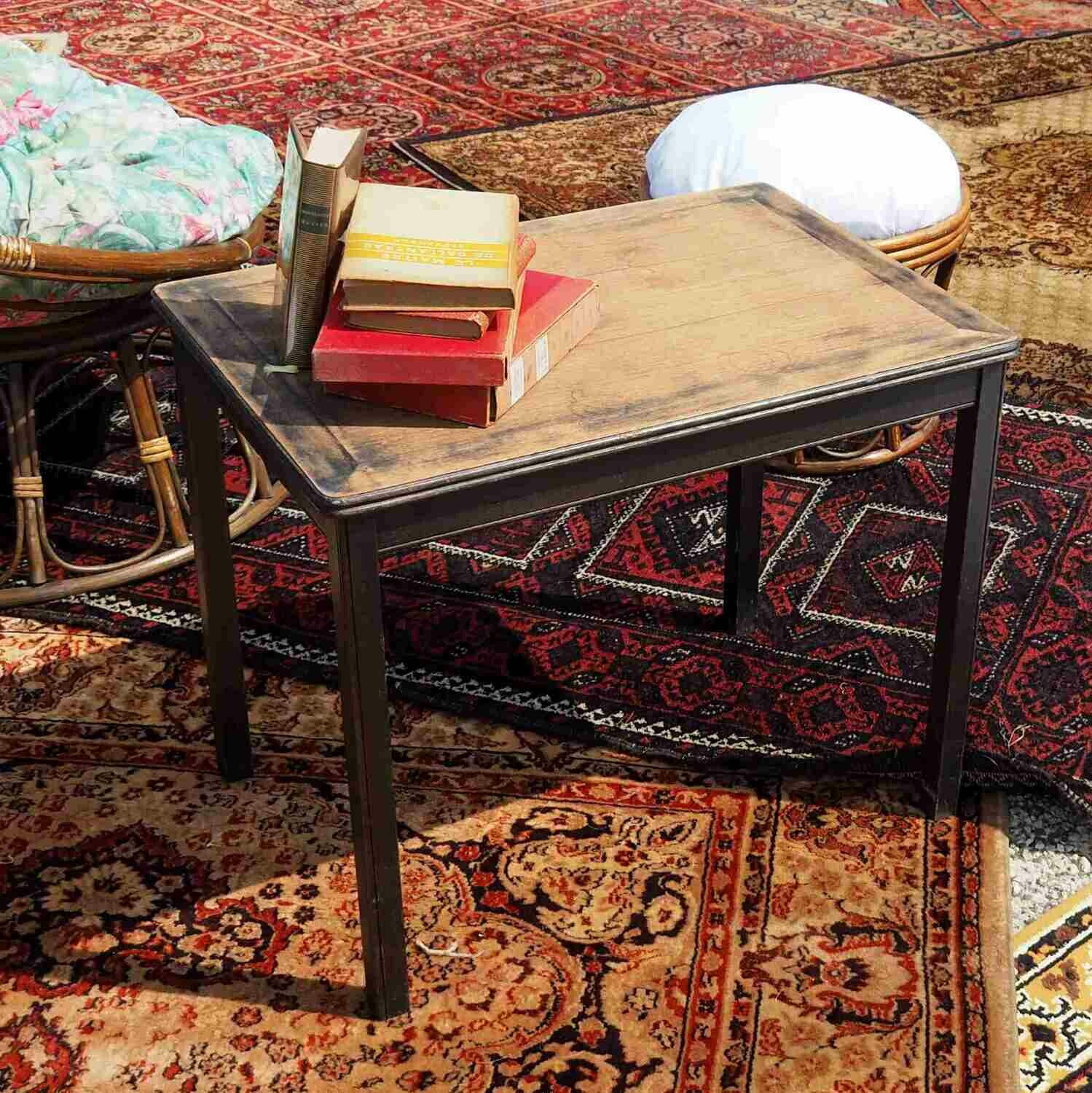 Table basse bois pieds noirs
