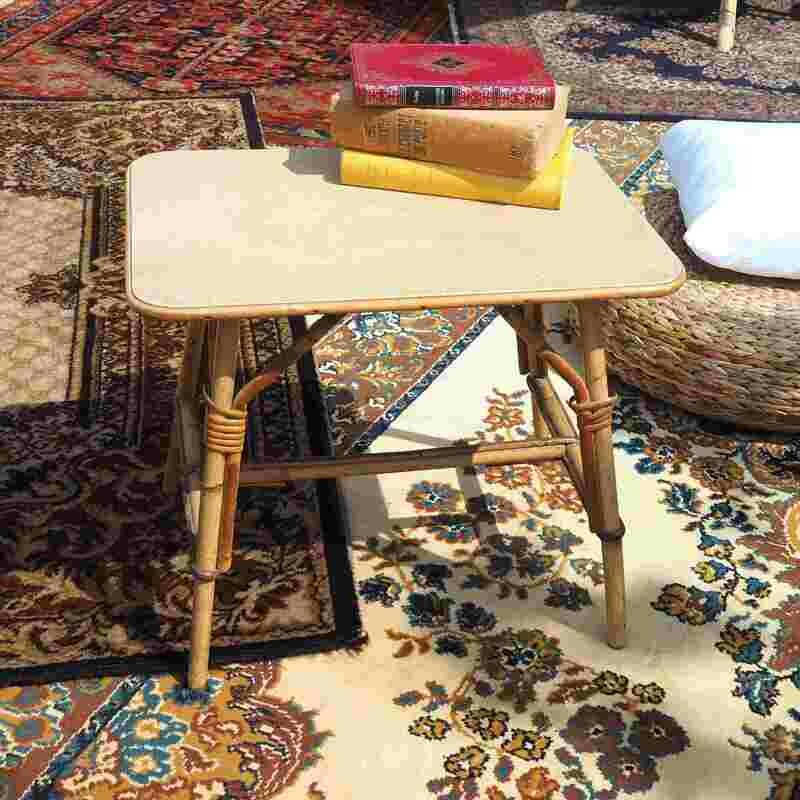 Table basse rotin rectangulaire petite