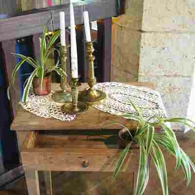 Table console avec tiroir bois