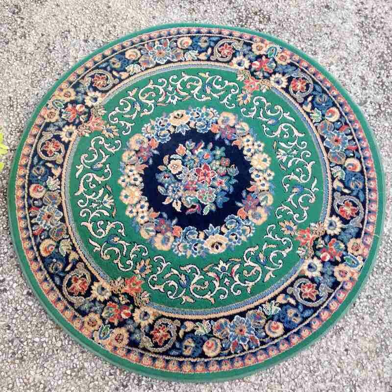 Tapis rond vert